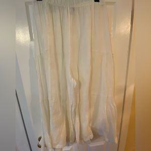 La Fixsun White Wide Leg Linen Pants